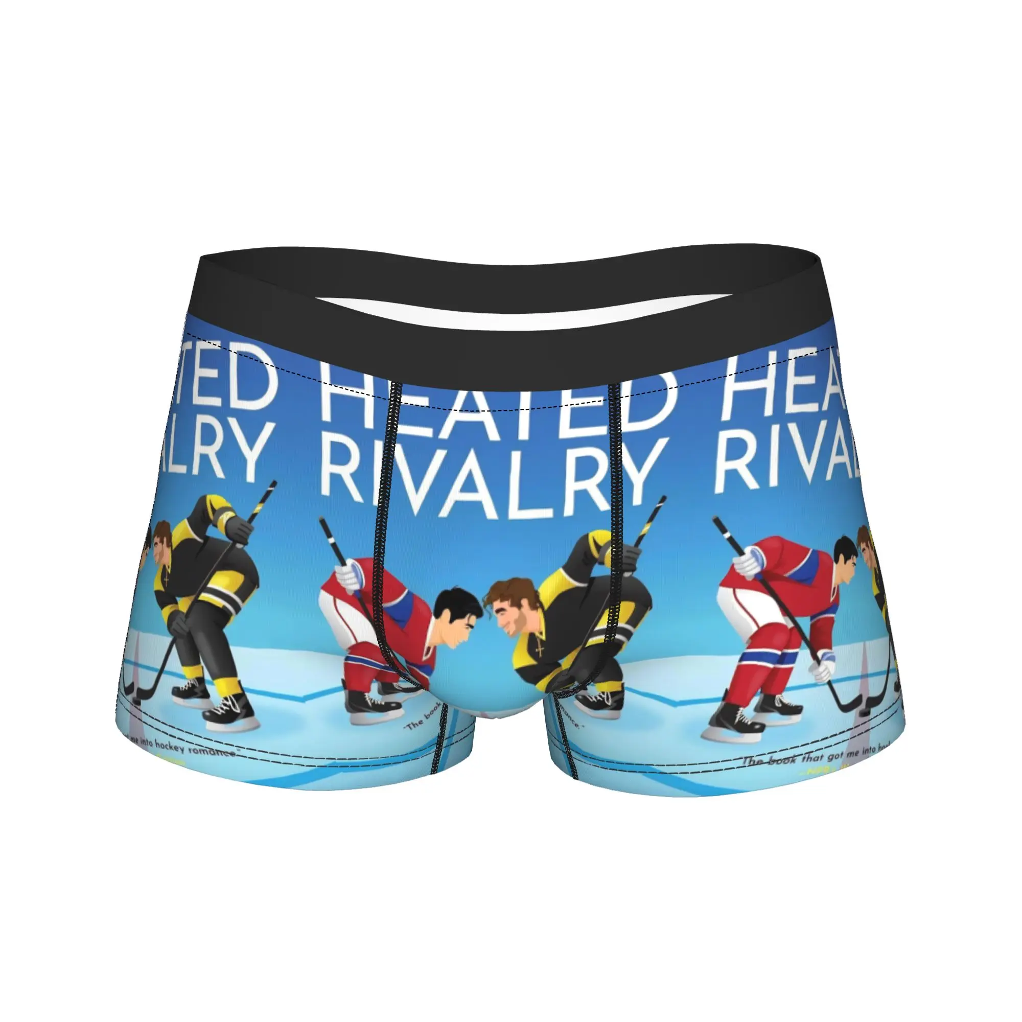 

Humor Boxer Heated Rivalry Shorts Panties Briefs Men's Underwear Hockey Game Mid Waist Underpants for Homme Plus Size