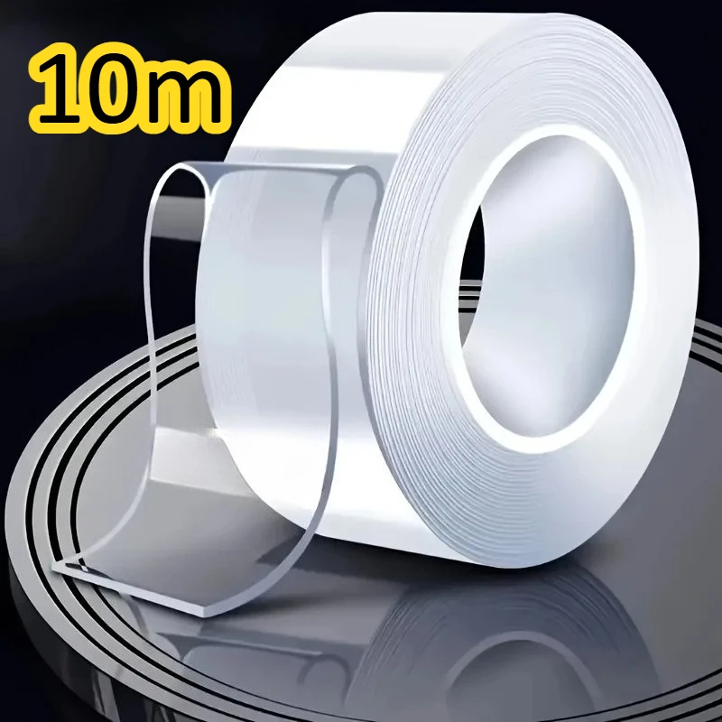 10 m doppelseitiges Nano-Klebeband, superstark klebend, wasserfest und keine Rückstände für Wände, Glas, Kunststoff, Holz, Metallverbindung
