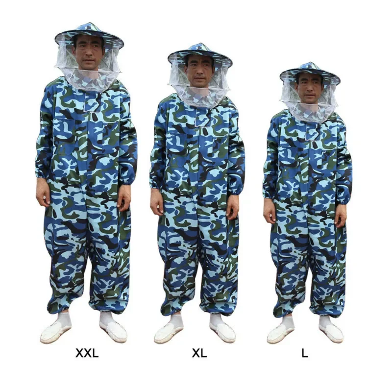 New! 3 Color White blue and green Cotton Full Body Beekeeping Clothing Hat Clothes Jaket Protective beekeepers bee suit