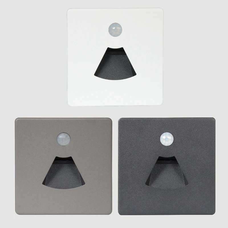 AFBC 3W LED Sensore di movimento Luce notturna LED Incorporato per scale Luce impermeabile con sensore di movimento per rimorchio per navi per barche RV