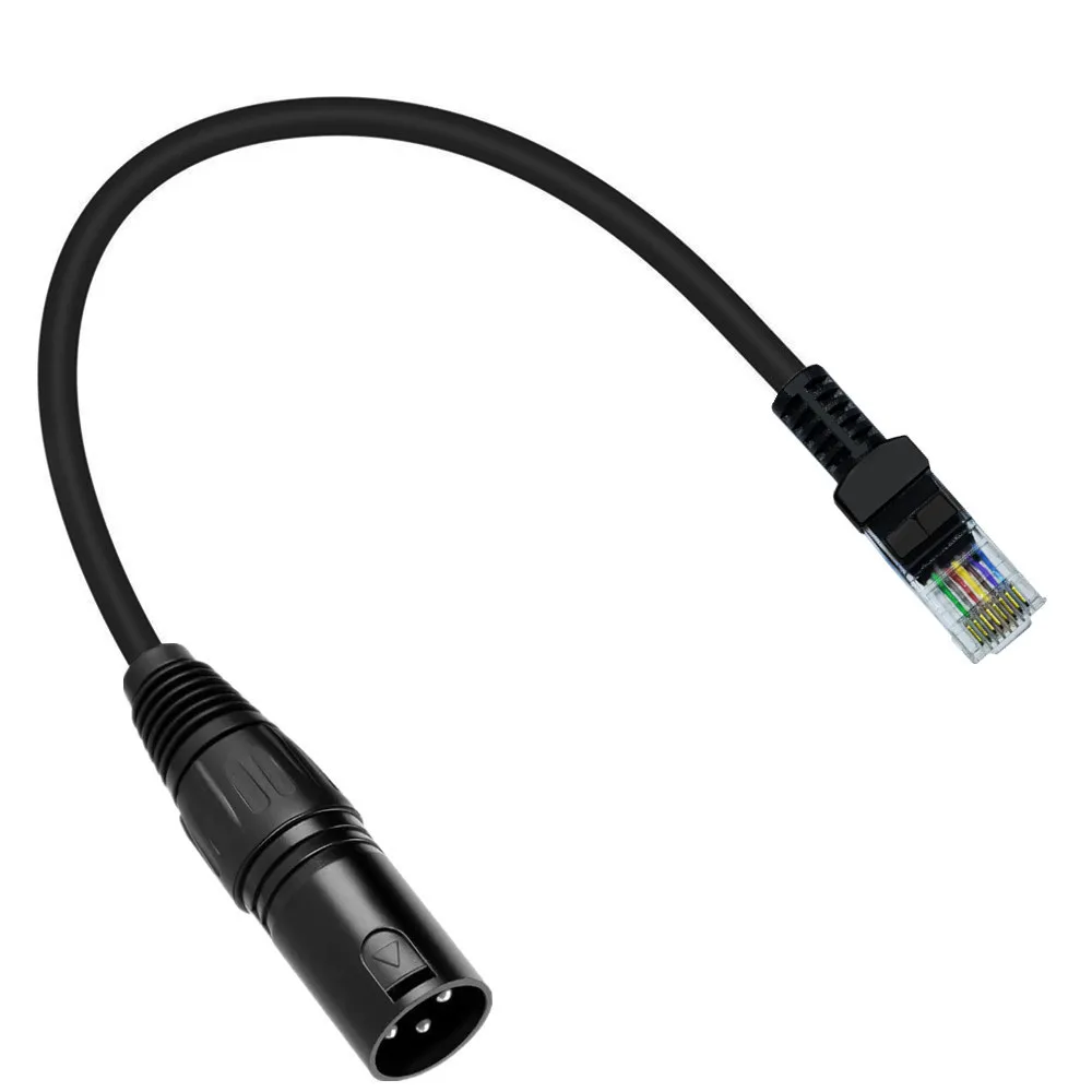 XLR 3Pin to RJ45 Network Cable Adapter Digital Audio And Video Cable 2-core Female Signal Wire DMX512 XLR to RJ45 Connector 0.3M