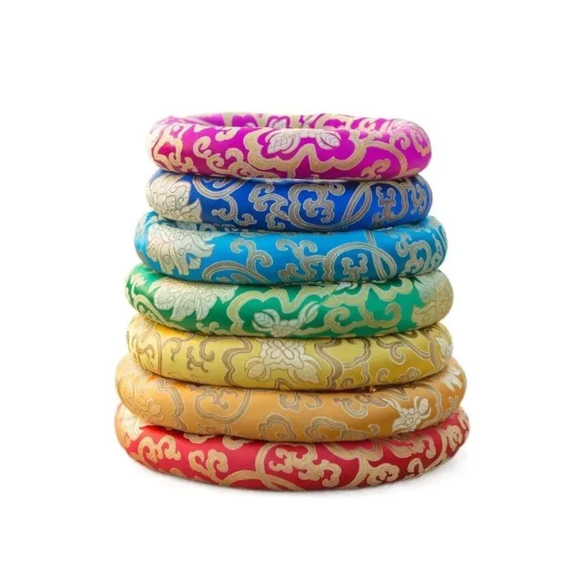 Handmade Singing Bowl Cushion 6-14 Inch Colorful Sound Bowl Mat Cloth Embroidered Bowl Cushion Percussion Instrument Accessories