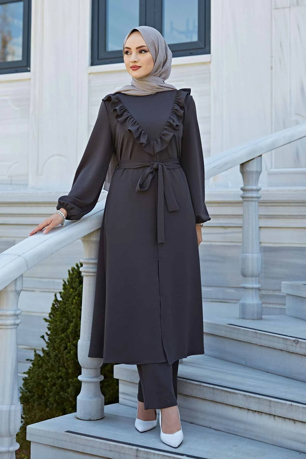 

Women's Dual Suit Kombin Bottom Top Muslim dress hijab Muslim üstleri women suit 2021 abayas abaya