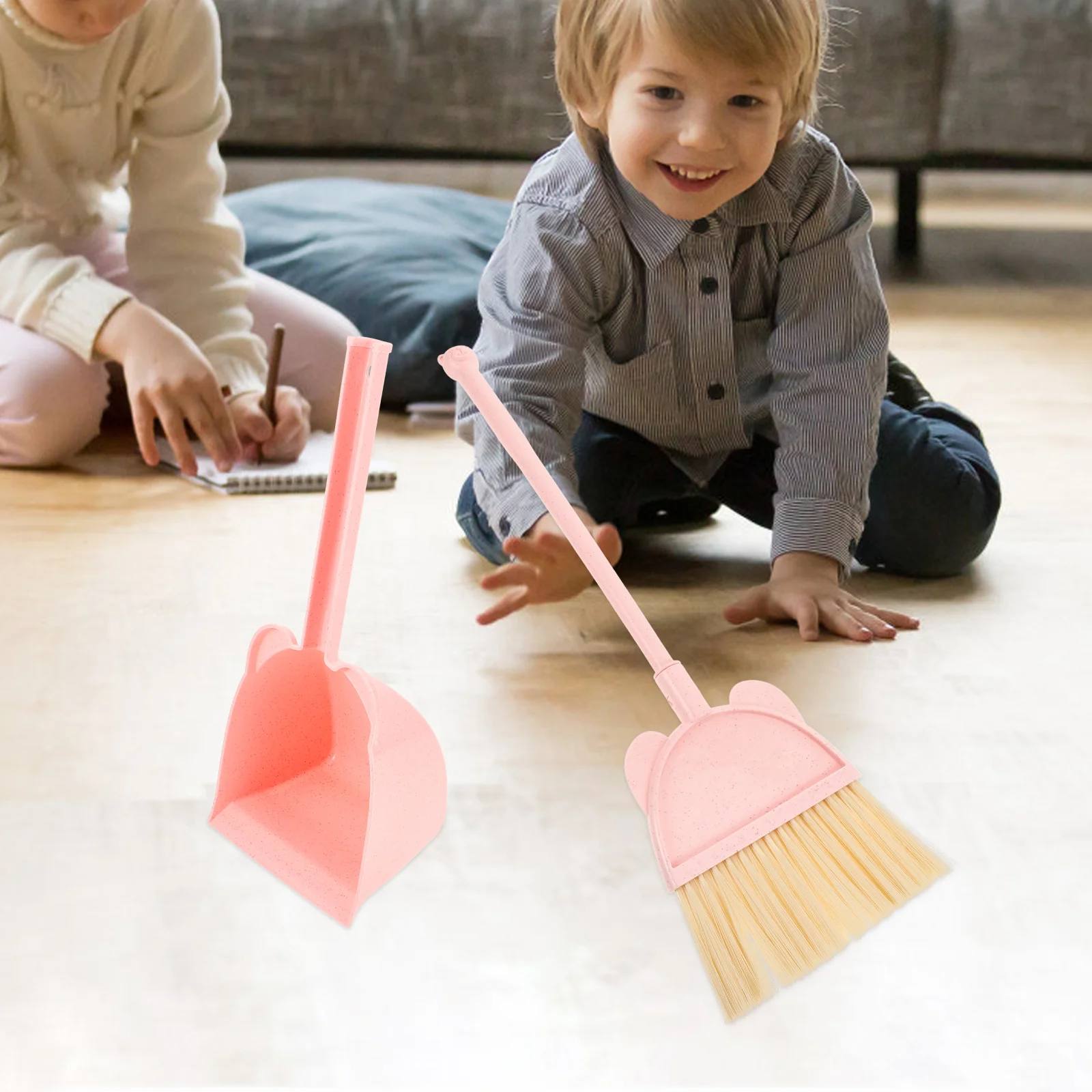 Mini balai pelle à poussière outils de nettoyage enfants petits pour jouets en plastique rose enfant en bas âge