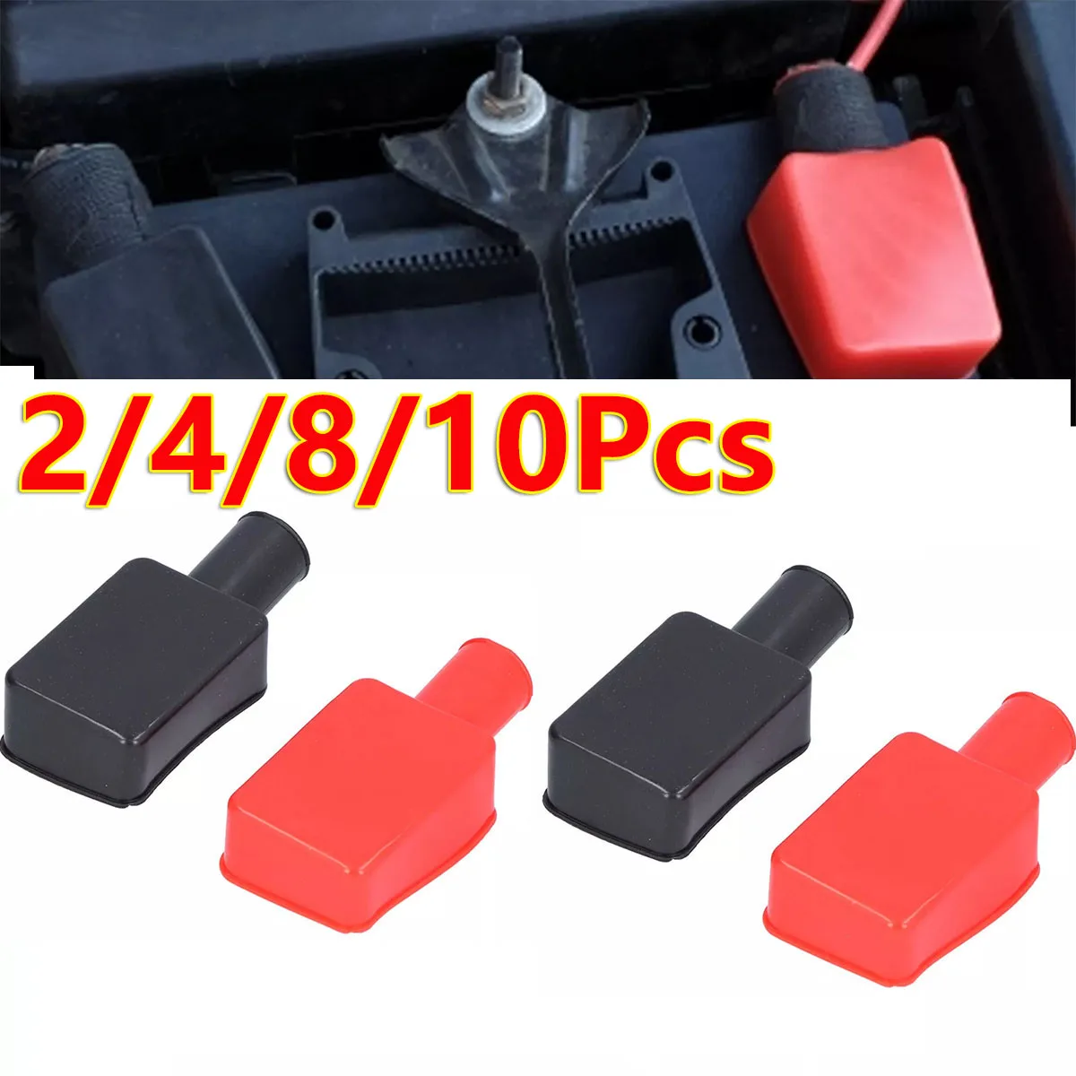 

2/4/8/10Pc Terminal for Car Battery Protection Negative Positive Cover Cap Duster Boot Insulating Protect Battery Auto Accessory