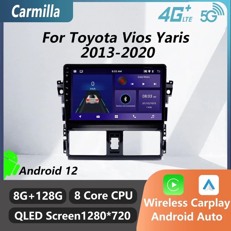 

Автомагнитола 2 Din, Android, стерео для Toyota Vios Yaris 2013-2020, GPS-навигация, головное устройство, автомобильный мультимедийный плеер, Авторадио, Wi-Fi, FM