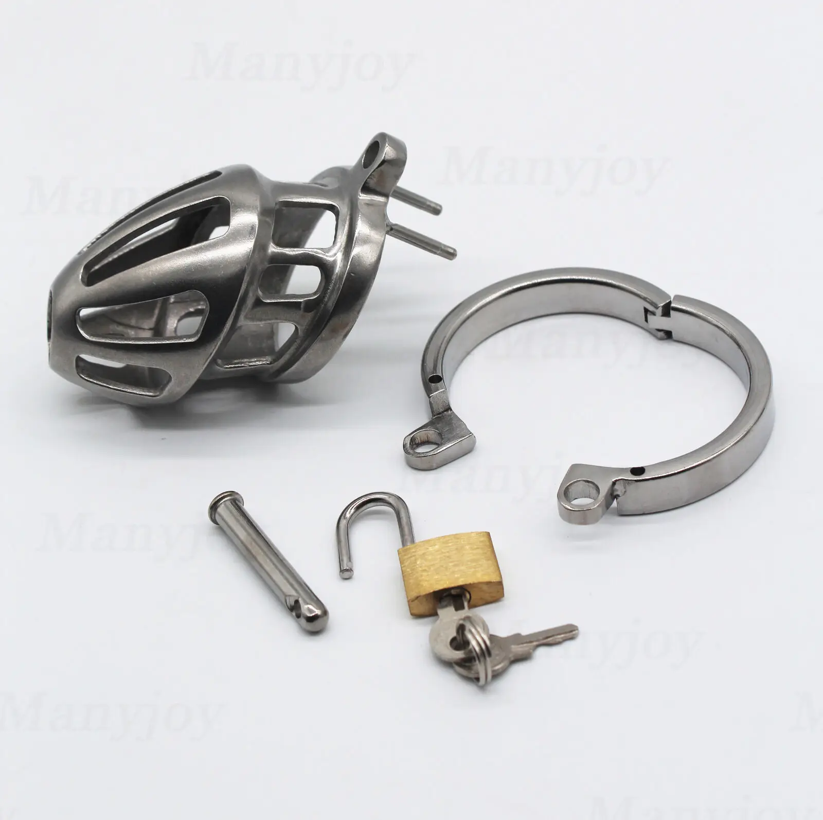 Manyjoy High Quality Stainless Steel Chastity Cock Cage Device Metal BON4M with 4 Size Rings BDSM Restraint Adult Sex Toys Men