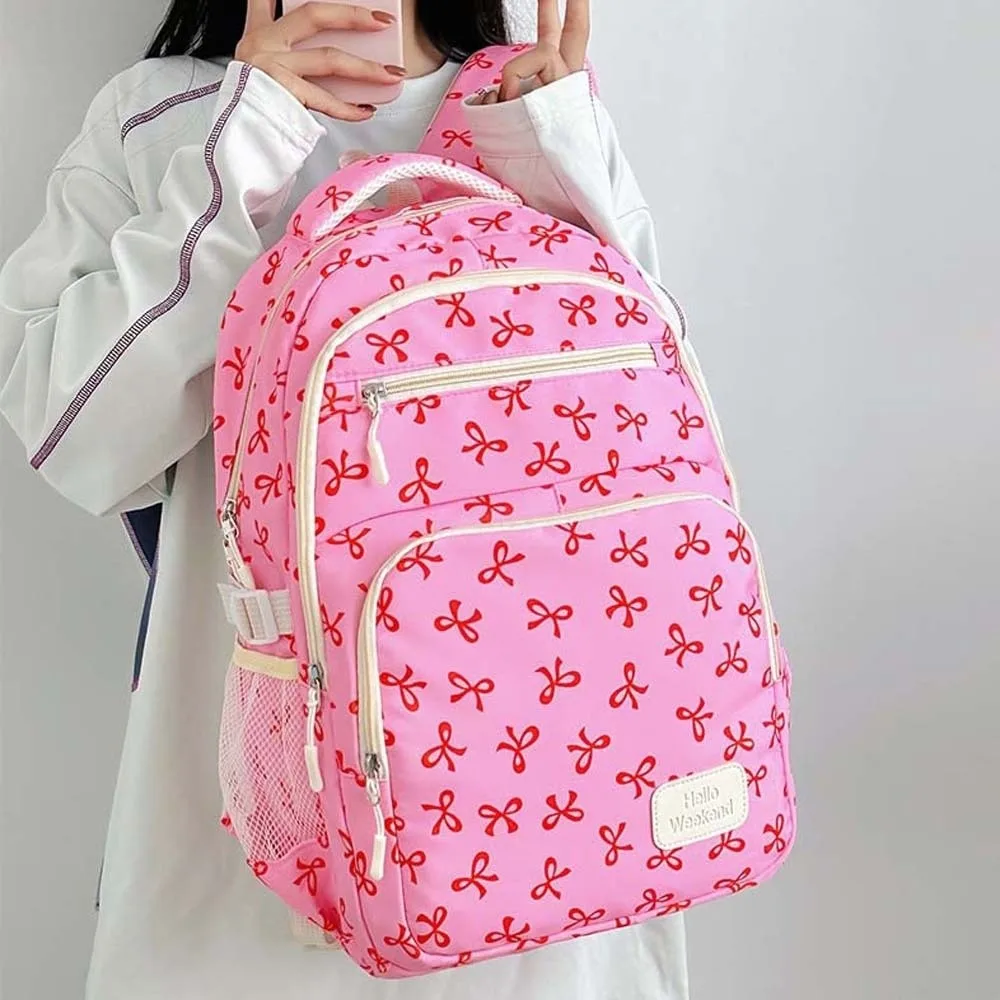 Tagesrucksack Dreiteiliges Schultaschen-Set Große Kapazität Lässiger Nylon-Schulrucksack mit Schleife Feste Gurtband-Umhängetasche Schultasche für Schüler – Detail 11