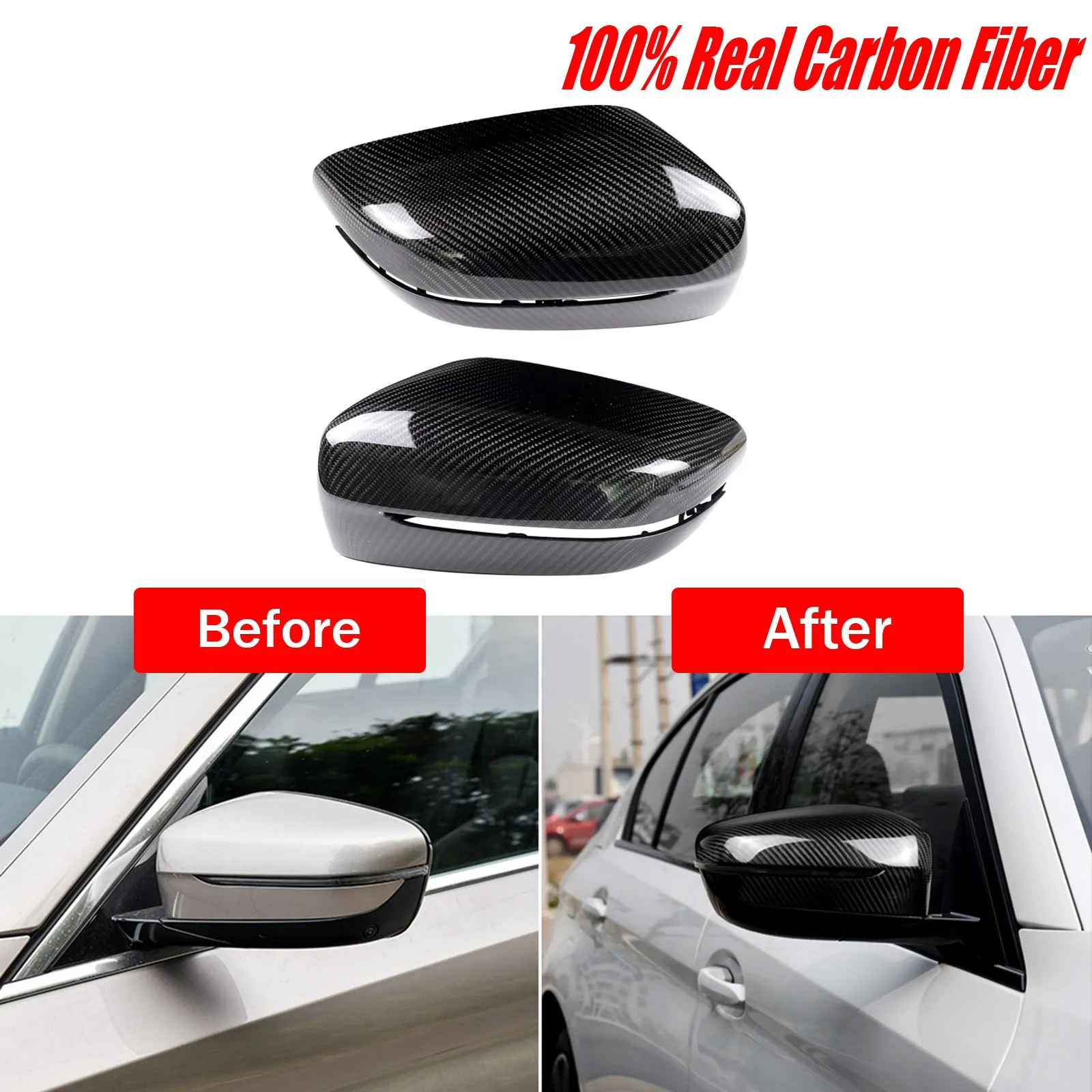 2 Pcs/Set Carbon Fiber Car Rear View Mirror Cover Car Side Rearview Mirror Rain Cap For BMW G20 G28 2020-2022 G11 G12 2016-2021