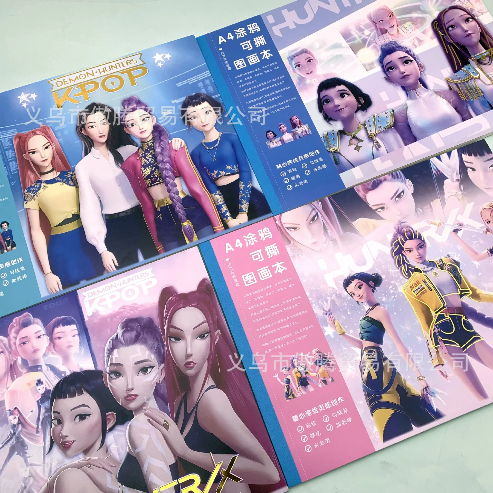 

Kpop Demon Hunters A4 Thick Sketchbook, Cute Anime Drawing Book, High-Quality Cartoon Art Notebook, Student School Supplies