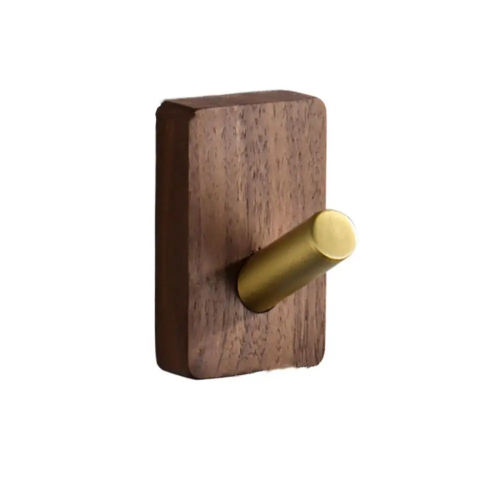 

Walnut/Beech Wood Wood Coat Hooks Rustproof No Drilling Wall Hangers Heavy Duty Moisture-proof Coat Storage Rack Entryway
