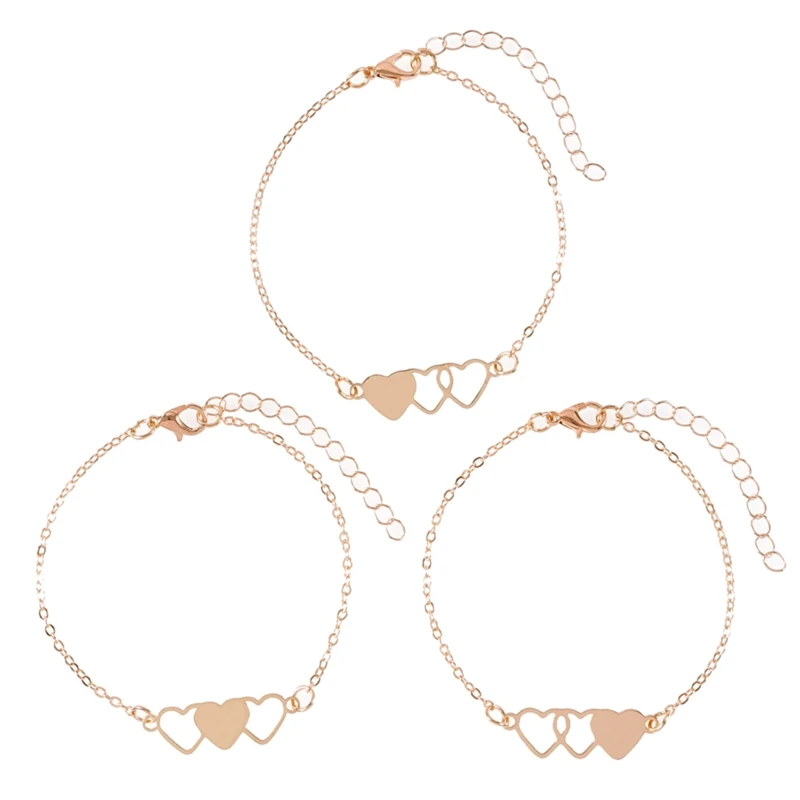 

3Pcs Family Sister Matching Bracelets with Card Promise Distance Bracelets Girls Friendship Birthday Gift Jewelry Bangle E0BF