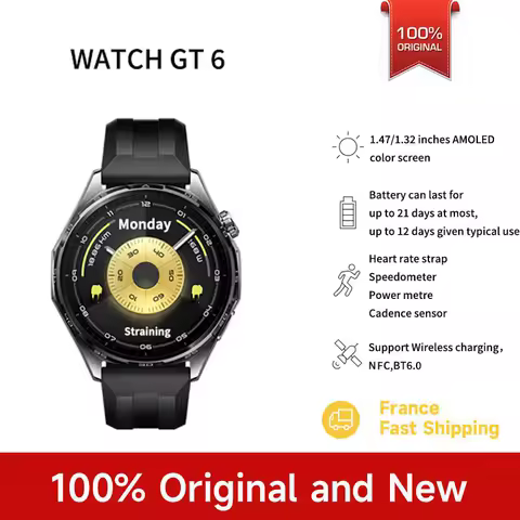 2025 HUAWEI WATCH GT 6 Smartwatch 1.47”/1.32” AMOLED Screen Up to 21-Day Battery Life Heart Rate NFC Compatible iOS and Androi