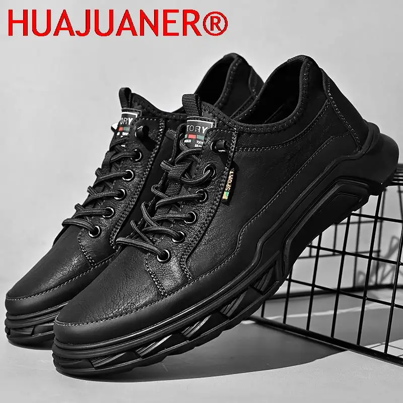 Genuine Leather Men\'s Casual Shoes Men Handmade Designer Sneakers High Quality Leisure Shoes Trend Spring Autumn Men\'s Shoes