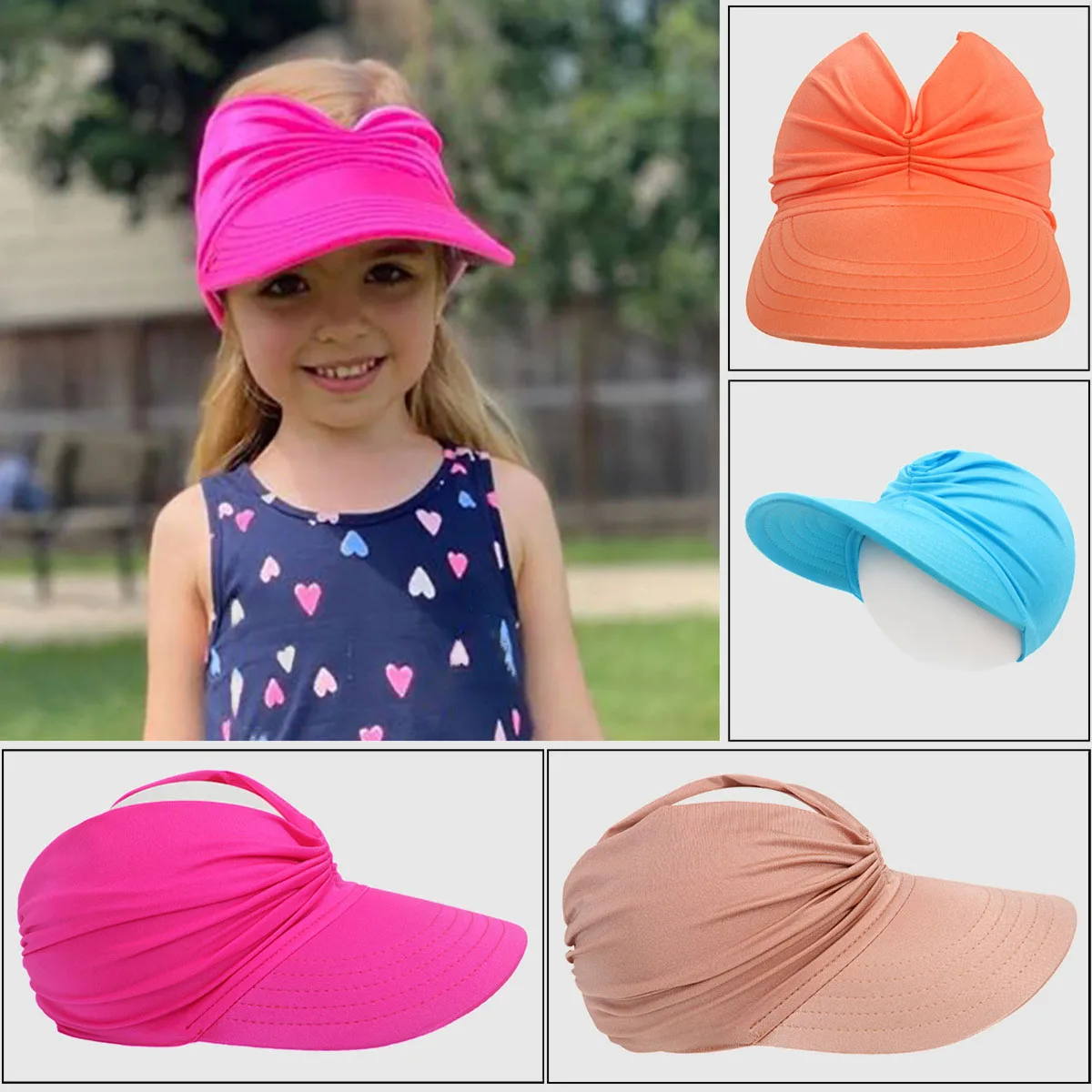 Summer Baby Beach Sun Hats Girls Boys Wide Brim UV Protection Baseball Cap For Kids Outdoor Breathable Empty Top Hat