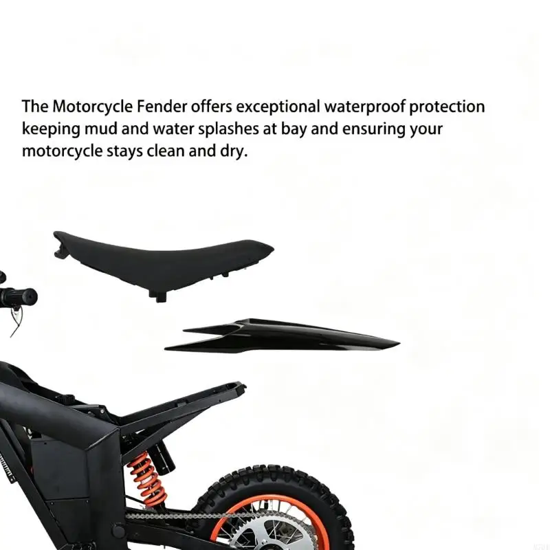 M76E Elektro-Dirtbike-Hinterradschutz, Schwarzes ABS-Schutzblech mit Formteil und Befestigungsmaterial für Tuttio 01 E-Bike – Detail 4