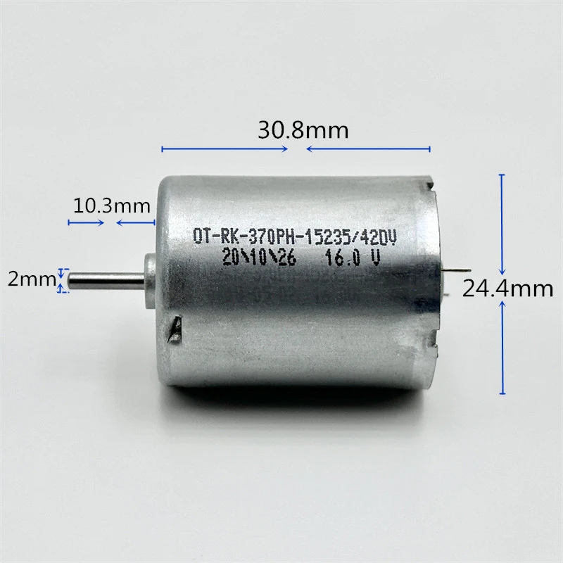 RK-370PH-15235 Micro 370 Motor DC 6V 9V 12V 16V 9200RPM Mini 24mm Round Carbon Brush Electric Motor DIY Hobby Toy Model Air Pump