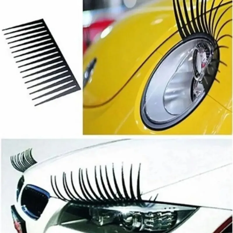 Headlight Charming Black False Eyelashes Car Sticker Funny Decoration Car Car Headlight Automobiles Decal Styling V0N6