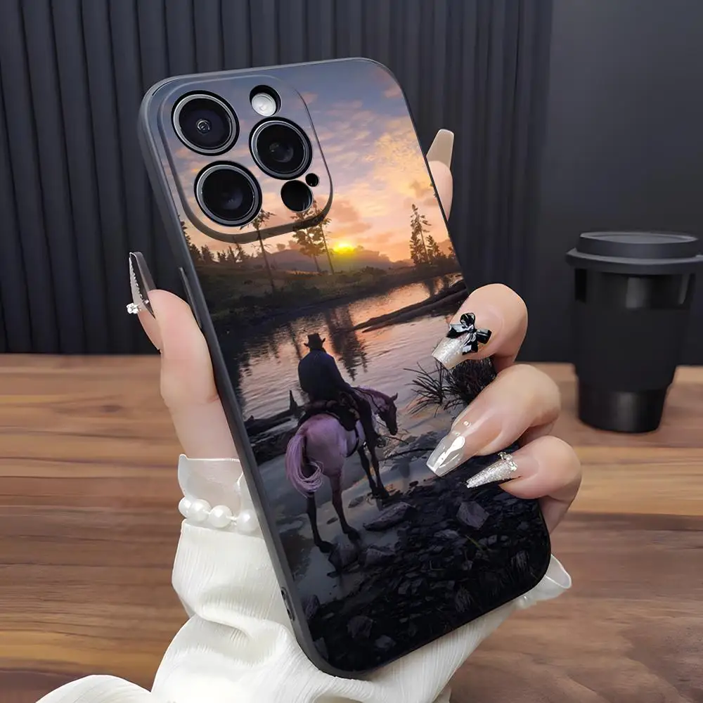 حافظة هاتف Red Dead Redemption RDR2 لهاتف آيفون 17 برو ماكس 15 برو 16 14 بلس 12 13 Mini 11 Pro غطاء ناعم مقاوم للصدمات