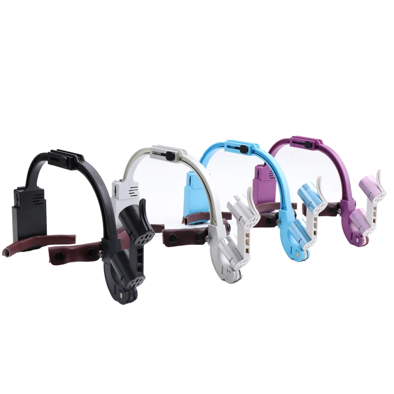 Dental Loupe Magnifier 5W LED Headlight Set  5 6 8x High Magnification Binocular Loupes Black Silver Blue Purple EU US Plug