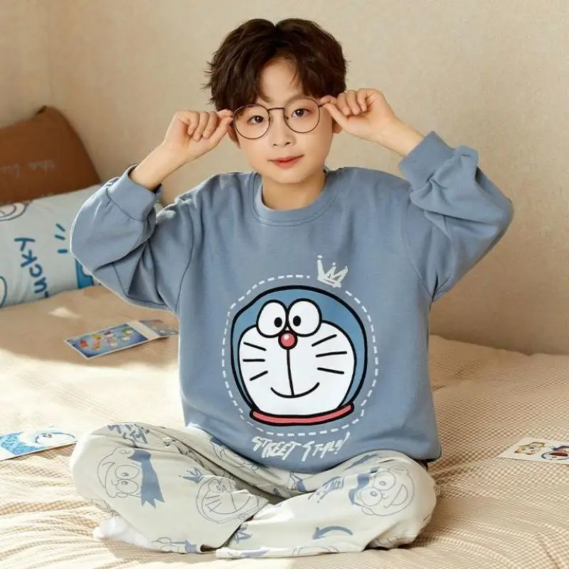 Pajamas 2026 New Children's Clothing 2Pcs Long Sleeved Cartoon Pure Cotton Spring Autumn Boys' and Boys' Cute Home Clothing Set