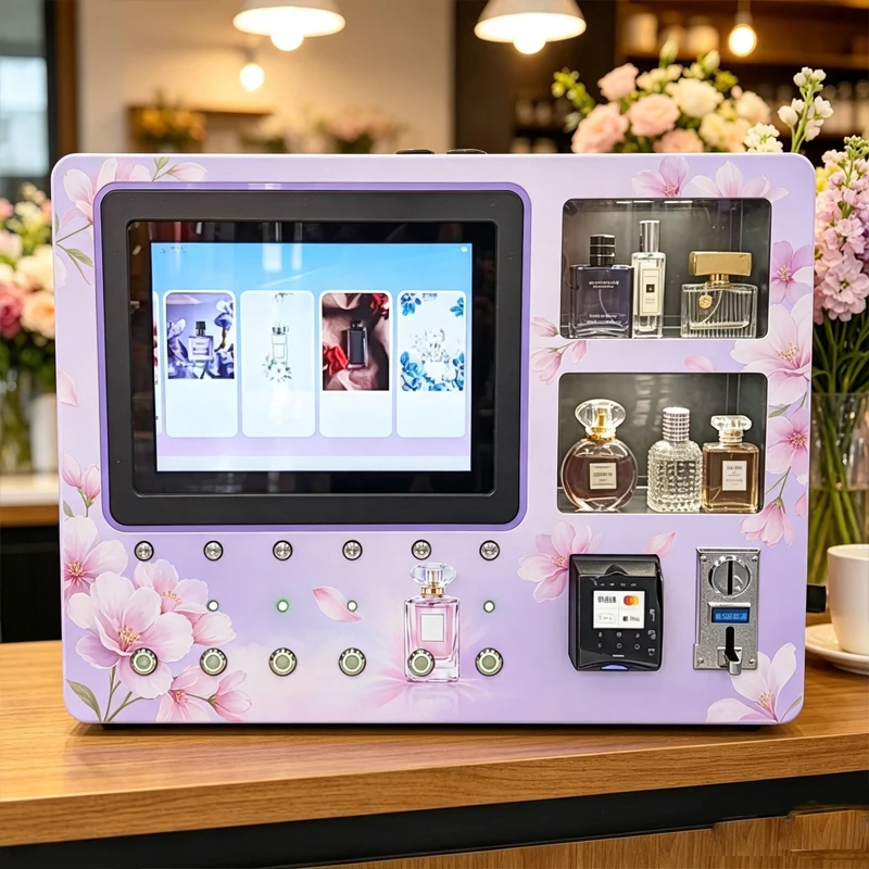 Touch Screen Automatic Perfume Vending Machine Unmanned Fragrance Sample Dispenser Support Card And Coin Payment Customized