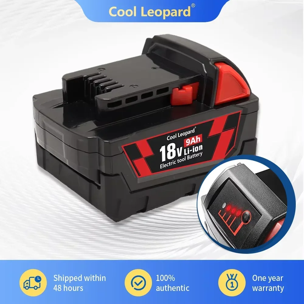 

New 18V 9.0Ah Rechargeable Lithium Battery Pack For Milwaukee M18 XC Power Tool Replacement Battery Built-in BMS 48-11-1860