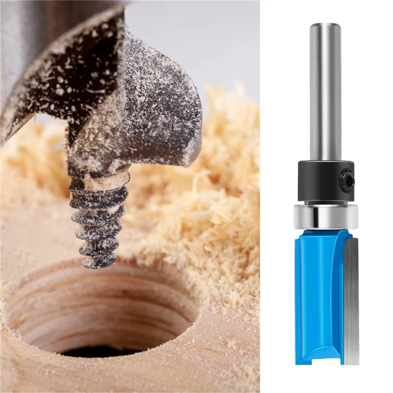 A76K 1/4Inch Shank Router Bit Twin 2 Fluted Imperial Jig Template Cutter Woodworking