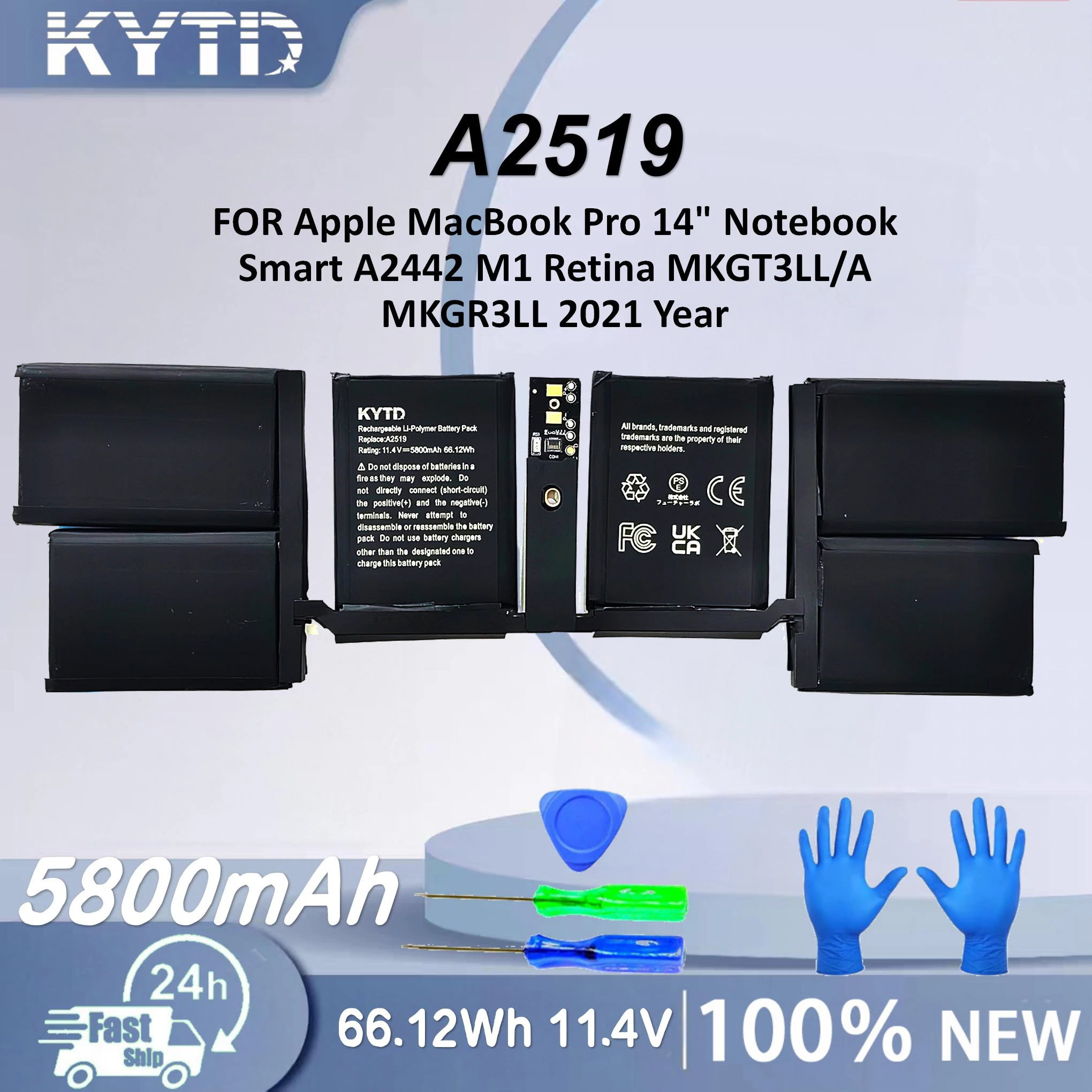 KYTD A2519 Laptop Battery For Apple MacBook Pro 14