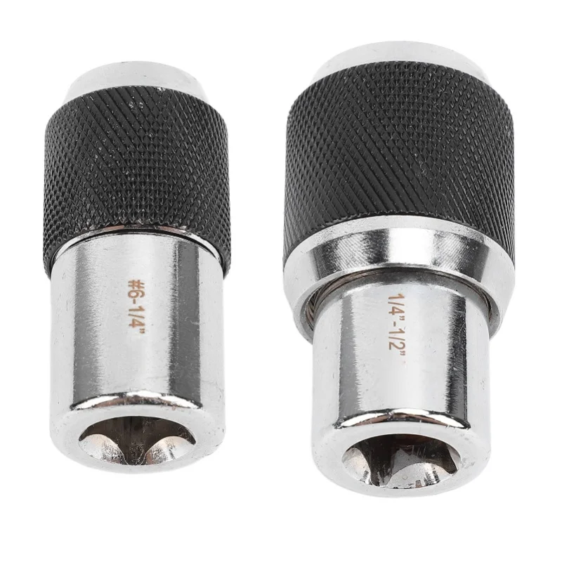 2Pcs Tap Sockets 3/8 Drive Adjustable Socket Set Adapter 6-1/4in 1/4in-1/2in For Reamers Screw Extractors