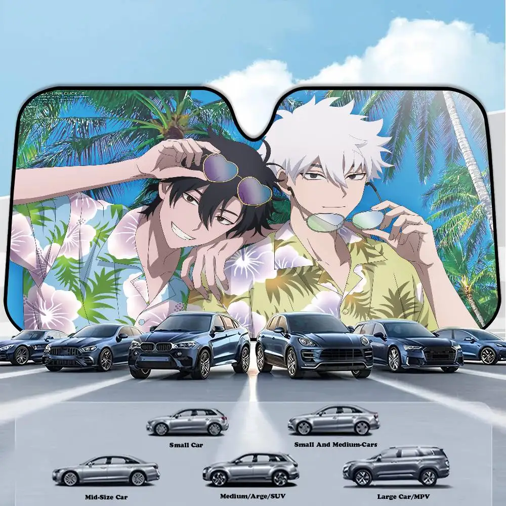 Link C-Click Anime Sunshade Windscreen 3D Film Plaid Gift Novelty Car Front Window Visor 70x130cm Sun Visor Solar Protect - view 4