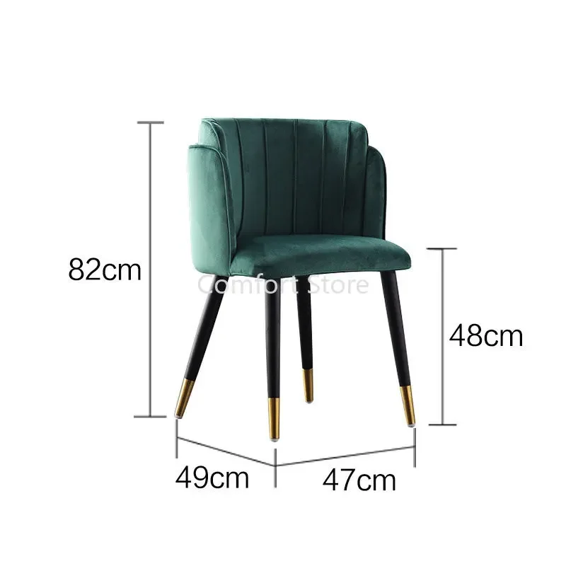 Kitchen Bedroom Dining Chairs Nordic Velvet Ergonomic Dresser Dining Chairs Modern Luxury Designer Stuhl Home Furniture D10C