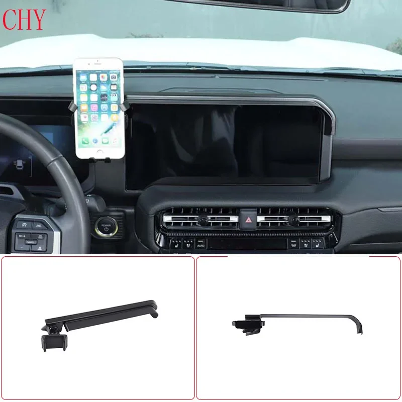 ABS Black For Toyota Land Cruiser Prado 250 LC250 2024+ Car Navigation Screen Visor Mobile Phone Stand Car Interior Accessories