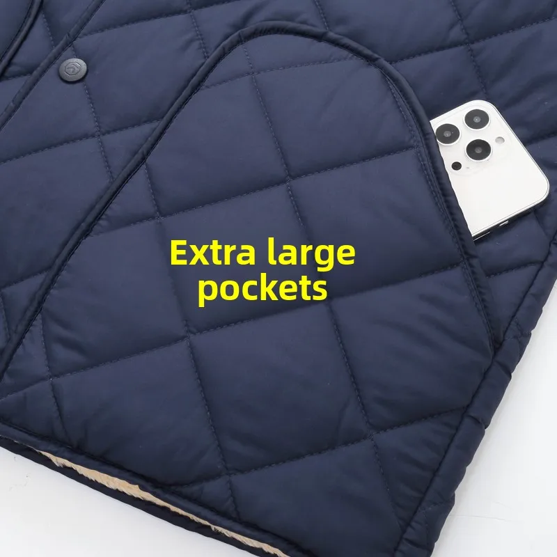 

Men's Fce Lined Cotton Jaet Warmth Innerwear ort Thi Long Sve Mid-aged Dad Sle Busin Casual Coat for Autumn ...