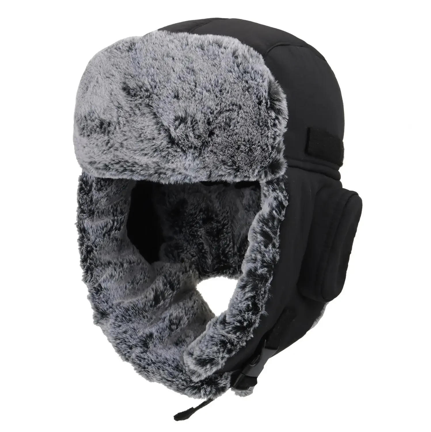 

New Unisex Men Women Russian Hat Trapper Bomber Warm Trooper Ear Flaps Winter Ski Hat Solid Fluffy Faux Fur Cap Headwear Bonnet