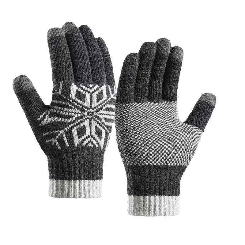 Autumn Winter Motorcycle Gloves Double-layer Touch Screen Thick Velvet Knit Outdoor Motorcycle Accessories Cold Resistant Gloves