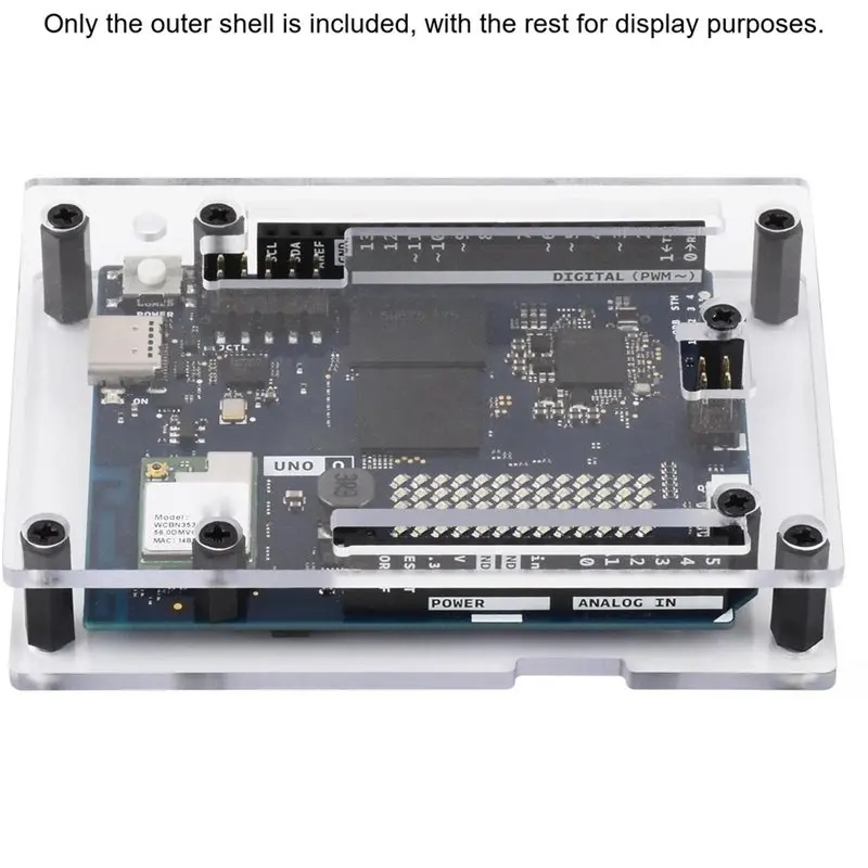 Transparent Case For Arduino UNO Q Featuring Opening Design, Supports Installation Of For The UNO Media Carrier Board-ELEC