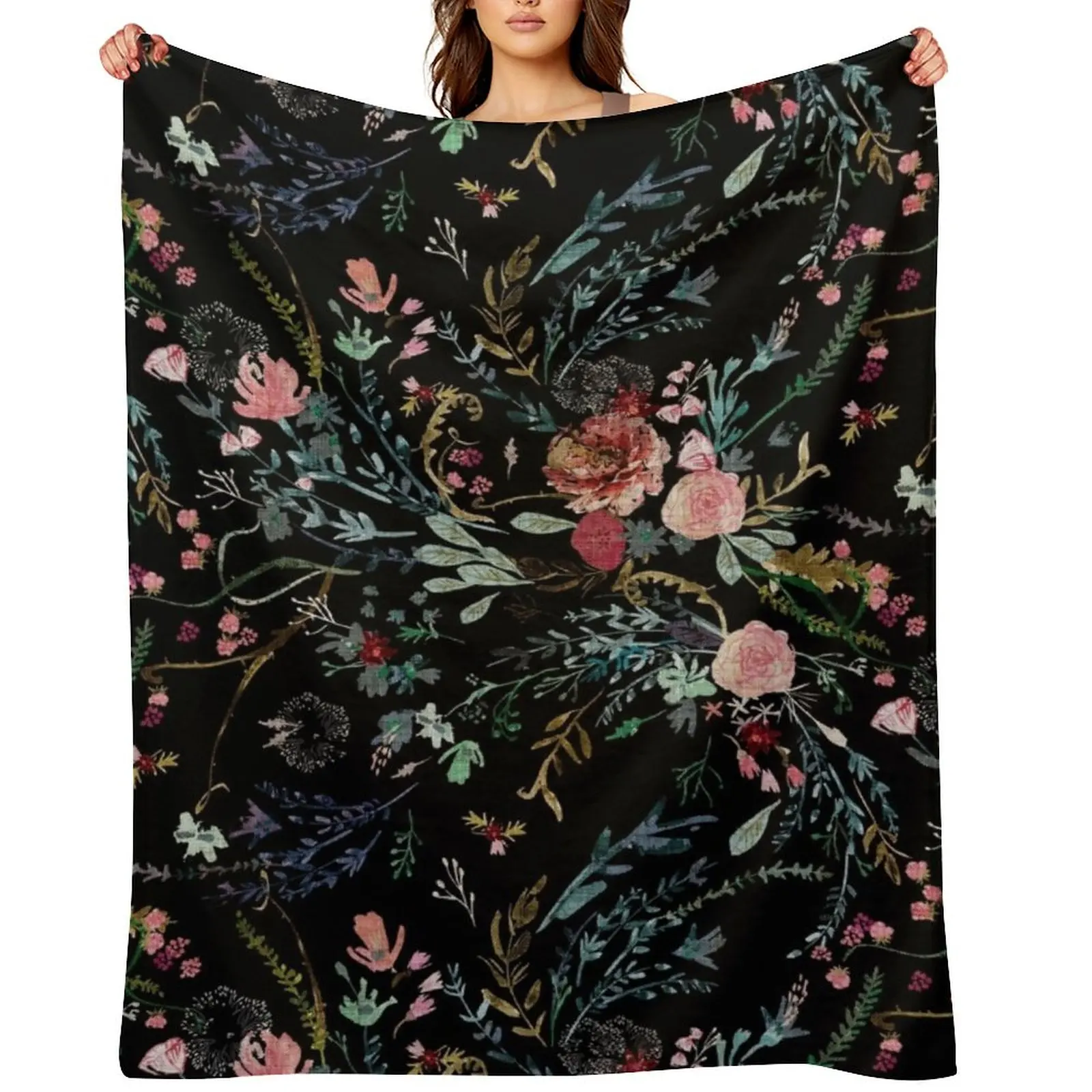 

Midnight Floral Throw Blanket Thermal Bed Luxury Brand christmas decoration Blankets