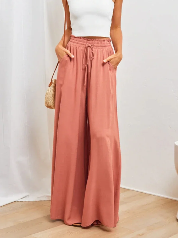 

New Spring Autumn Women's Trousers Fashion Trend Loose Elegant Wide Leg Pants Casual Home Stacked Pants Women Bottoms Pants