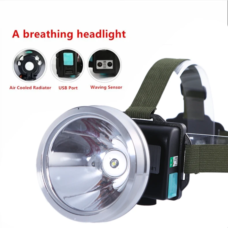 LED Rechargeable Headlamp, 90000 High Lumen Super Bright Headlamp Flashlight, 3 Mode, Waterproof, 90Angle Adjustable Headlamp Ba