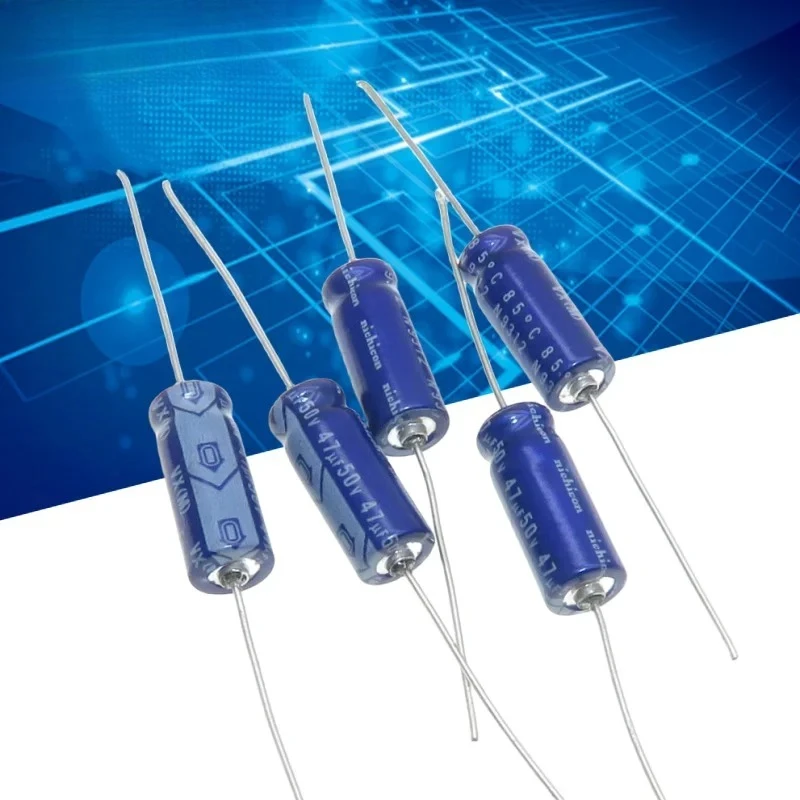 10PCS VX series imported axial polarized filter electrolytic capacitor 50v 47uf 6X16mm