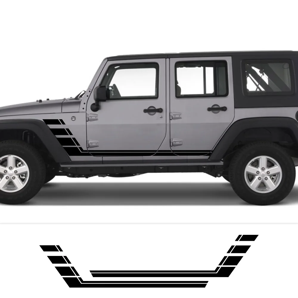 

For Jeep Wrangler JK JL CJ RUBICON 4x4 2PCS Car Side Door Stickers Styling Vinyl Film Decals Decoration Tuning Auto Accessories
