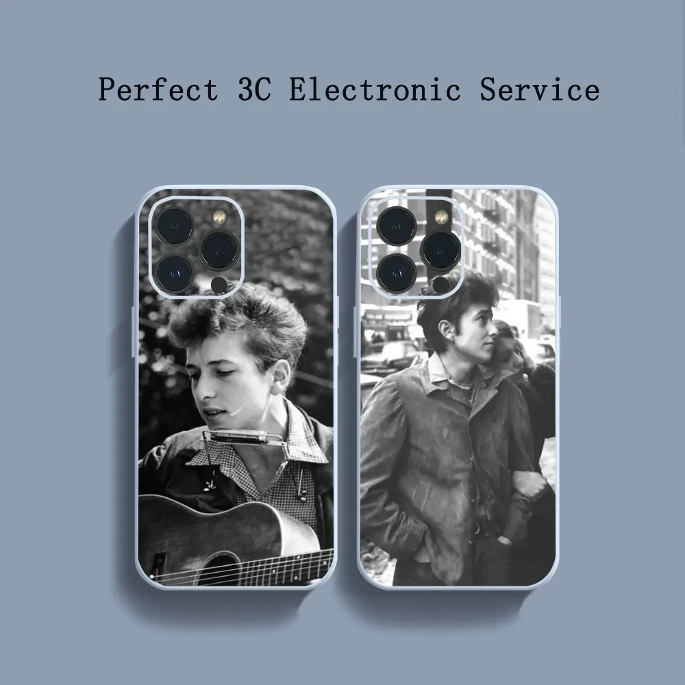 Classic Singer B-Bob Dylan Blonde Musician Old Photograph Phone Case For iPhone 14 13 12 11 Pro Max XS Max X XR 7 8 Plus Mini Bl