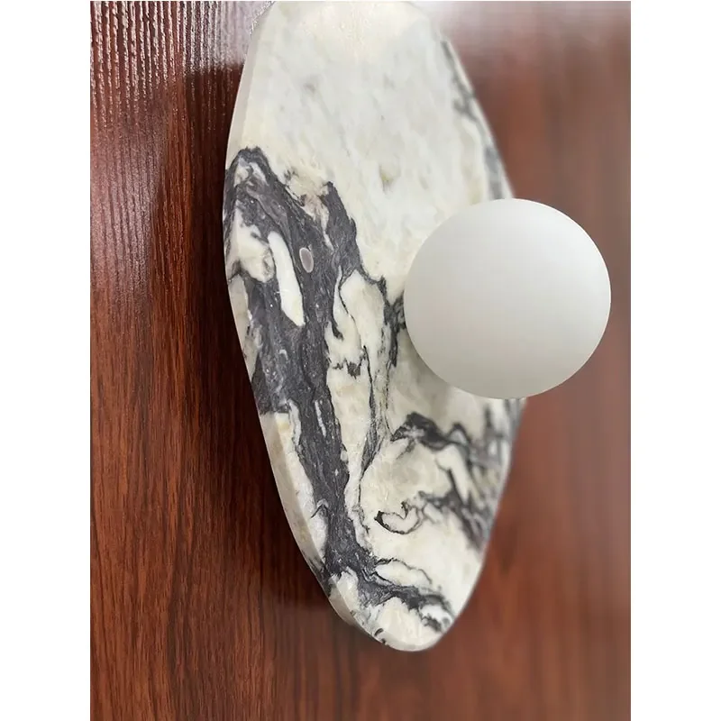 HZX Minimalist Design Natural Stone Marble Decoration Handicraft Lumi S Calacatta Viola Marble Table Lamp