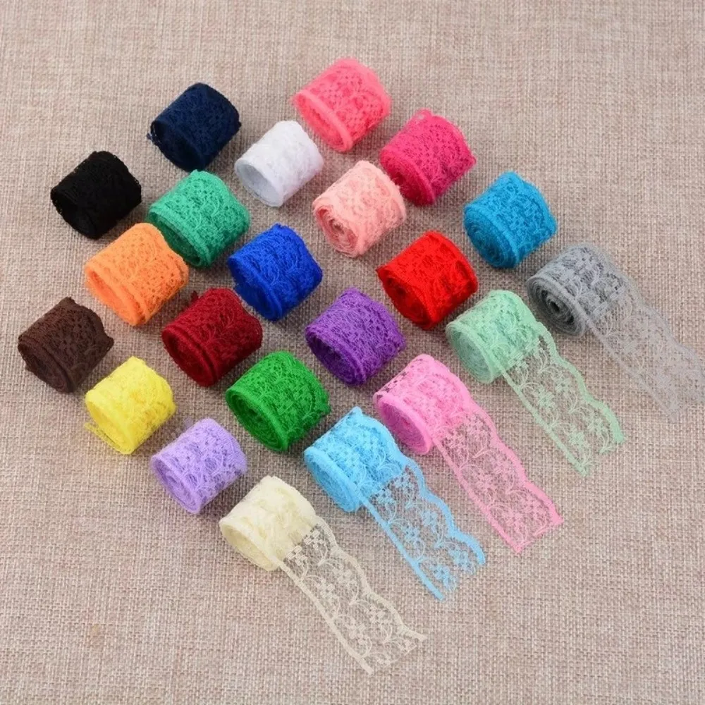 New Mesh Embroidery Lace Ribbon Tape Woven Cotton Non-Stretch Flower Lace Trim Unilateral Trim Tape Handicrafts Decoration