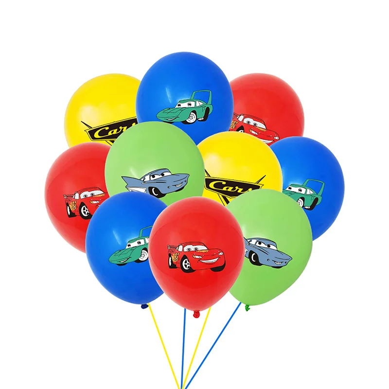 Disney Cars Lightning Mcqueen-decoración para fiesta de cumpleaños, juego de globos de látex con número, vajilla, suministros de fondo para niños