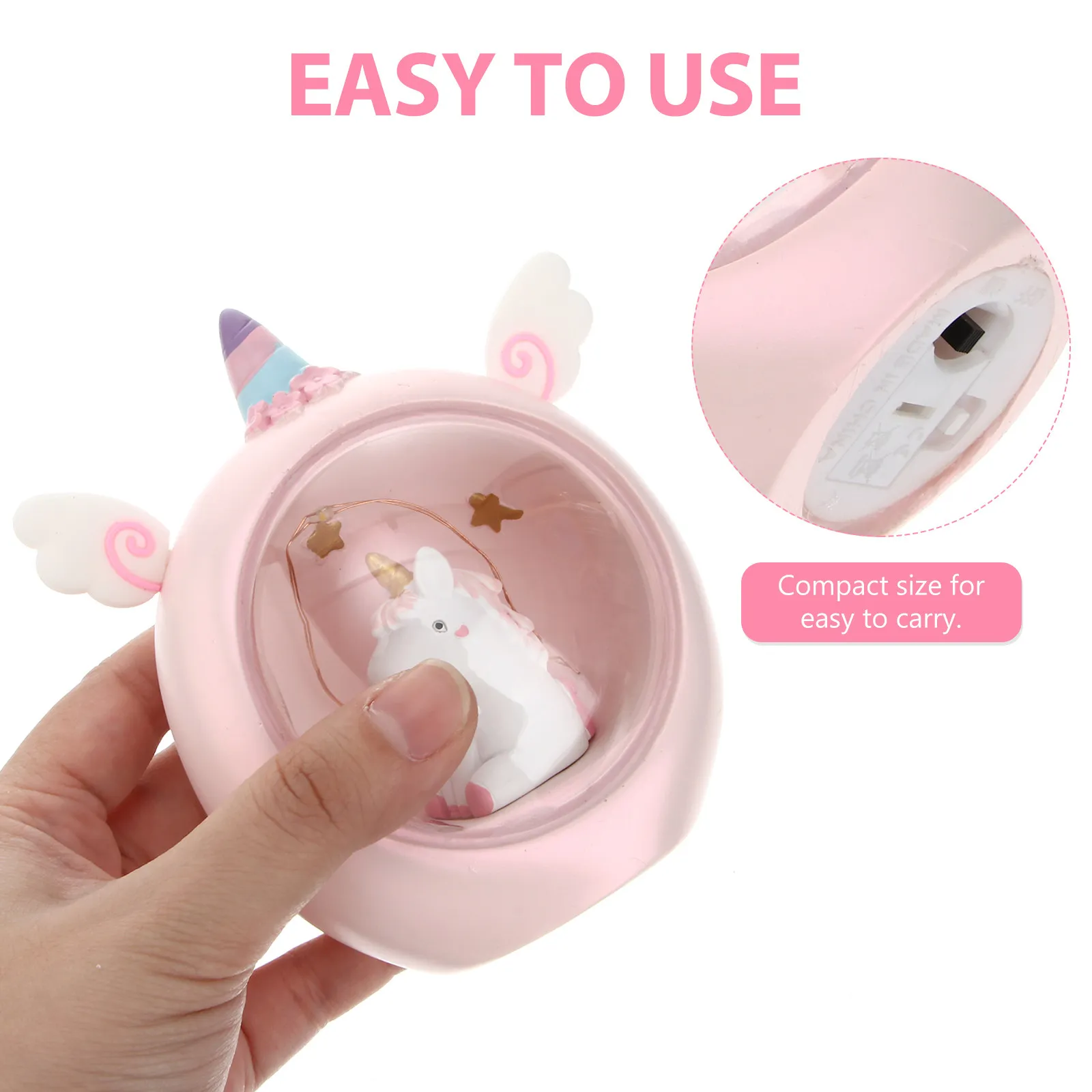 

Unicorn Night Light Resin Mini Table Lamp Cute Cartoon Design for Room Bedroom Living Room Desktop Decoration Portable