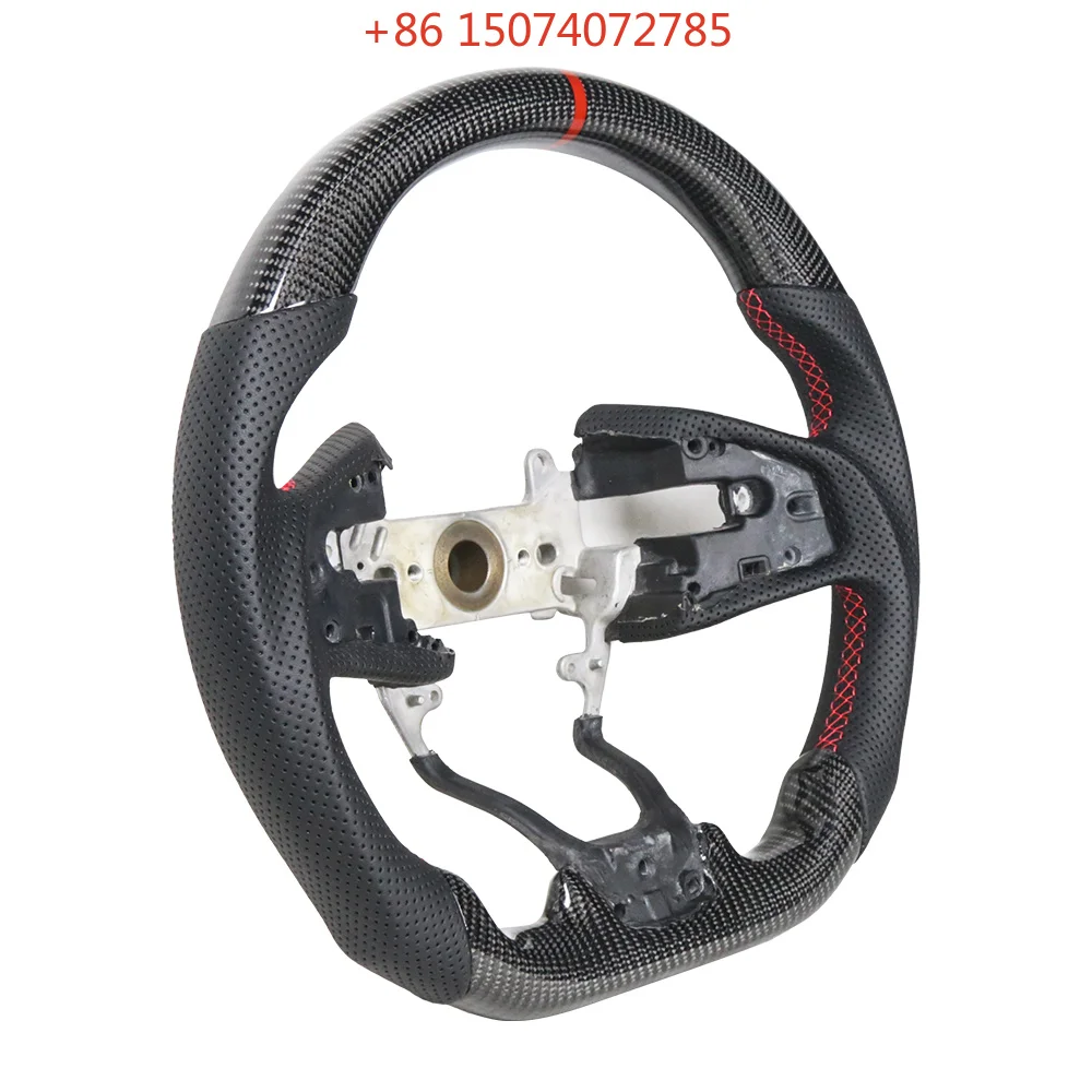 Steering Wheel Carbon Fiber Nappa Prefoed Leather Car Racing Steering Wheel Compatible for Honda Civic 2016-2021