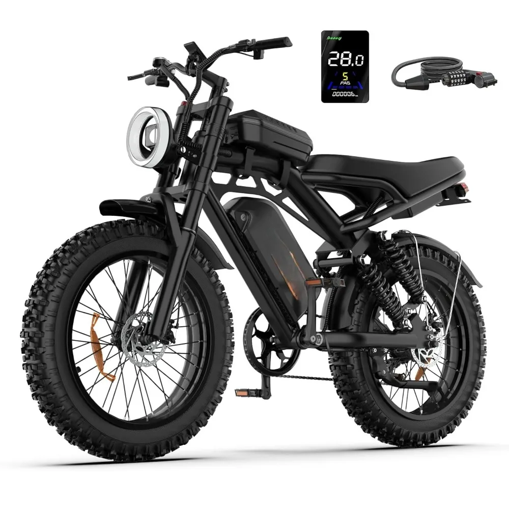 

Электровелосипед для взрослых - 30 миль/ч, 70-100 миль (режим PAS), электровелосипед с широкими шинами, съемная батарея 48В 15Ач/25Ач, полная комплектация, индивидуальная сборка