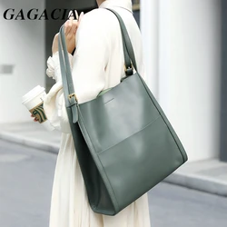 GAGACIA Genuine Leather Luxury Handbag And Shoulder For Women Bags Brand Designer Magnetic Buckle 2024 New High Quality Tote Bag